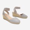 image:imageDREAM PAIRS Womens Elastic Ankle Strap Espadrilles Wedge SandalsGrey