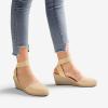 image:imageDREAM PAIRS Womens Elastic Ankle Strap Espadrilles Wedge SandalsNudeknit