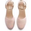 image:imageDREAM PAIRS Womens Elastic Ankle Strap Espadrilles Wedge SandalsPinkknit