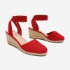 image:imageDREAM PAIRS Womens Elastic Ankle Strap Espadrilles Wedge SandalsRed