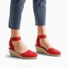 image:imageDREAM PAIRS Womens Elastic Ankle Strap Espadrilles Wedge SandalsRed