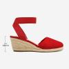 image:imageDREAM PAIRS Womens Elastic Ankle Strap Espadrilles Wedge SandalsRed