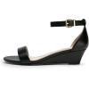 image:imageDREAM PAIRS Womens Ingrid Ankle Strap Low Wedge SandalBlack