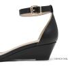 image:imageDREAM PAIRS Womens Ingrid Ankle Strap Low Wedge SandalBlackPu
