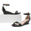 image:imageDREAM PAIRS Womens Ingrid Ankle Strap Low Wedge SandalBlackPu
