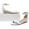 image:imageDREAM PAIRS Womens Ingrid Ankle Strap Low Wedge SandalEspadrillesWhitePu