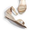 image:imageDREAM PAIRS Womens Ingrid Ankle Strap Low Wedge SandalGold