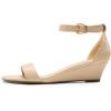 image:imageDREAM PAIRS Womens Ingrid Ankle Strap Low Wedge SandalGrey