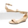 image:imageDREAM PAIRS Womens Ingrid Ankle Strap Low Wedge SandalGrey