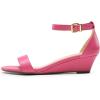 image:imageDREAM PAIRS Womens Ingrid Ankle Strap Low Wedge SandalHot Pinkpu