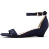 image:imageDREAM PAIRS Womens Ingrid Ankle Strap Low Wedge SandalNavysuede1