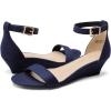 image:imageDREAM PAIRS Womens Ingrid Ankle Strap Low Wedge SandalNavysuede1