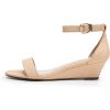 image:imageDREAM PAIRS Womens Ingrid Ankle Strap Low Wedge SandalNude