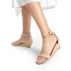 image:imageDREAM PAIRS Womens Ingrid Ankle Strap Low Wedge SandalNude