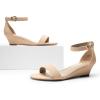 image:imageDREAM PAIRS Womens Ingrid Ankle Strap Low Wedge SandalNude