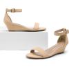 image:imageDREAM PAIRS Womens Ingrid Ankle Strap Low Wedge SandalNudeNubuck