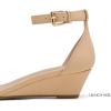 image:imageDREAM PAIRS Womens Ingrid Ankle Strap Low Wedge SandalNudeNubuck