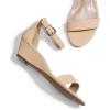 image:imageDREAM PAIRS Womens Ingrid Ankle Strap Low Wedge SandalNudeNubuck
