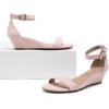 image:imageDREAM PAIRS Womens Ingrid Ankle Strap Low Wedge SandalPinkSuede