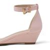 image:imageDREAM PAIRS Womens Ingrid Ankle Strap Low Wedge SandalPinkSuede