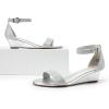 image:imageDREAM PAIRS Womens Ingrid Ankle Strap Low Wedge SandalSilver