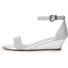 image:imageDREAM PAIRS Womens Ingrid Ankle Strap Low Wedge SandalSilver
