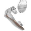 image:imageDREAM PAIRS Womens Ingrid Ankle Strap Low Wedge SandalSilverPlaid