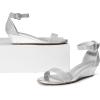 image:imageDREAM PAIRS Womens Ingrid Ankle Strap Low Wedge SandalSilverPlaid