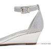 image:imageDREAM PAIRS Womens Ingrid Ankle Strap Low Wedge SandalSilverPlaid