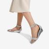 image:imageDREAM PAIRS Womens Ingrid Ankle Strap Low Wedge SandalSilverPlaid