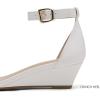 image:imageDREAM PAIRS Womens Ingrid Ankle Strap Low Wedge SandalWhitePu2