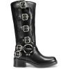 image:imageDREAM PAIRS Womens Knee High Riding Boots Side Zipper Motorcycle Boots Square Toe Chunky Heel Fashion Buckles Biker BootsBlack