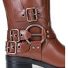 image:imageDREAM PAIRS Womens Knee High Riding Boots Side Zipper Motorcycle Boots Square Toe Chunky Heel Fashion Buckles Biker BootsBrown