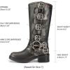 image:imageDREAM PAIRS Womens Knee High Riding Boots Side Zipper Motorcycle Boots Square Toe Chunky Heel Fashion Buckles Biker BootsSilver