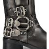 image:imageDREAM PAIRS Womens Knee High Riding Boots Side Zipper Motorcycle Boots Square Toe Chunky Heel Fashion Buckles Biker BootsSilver