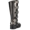 image:imageDREAM PAIRS Womens Knee High Riding Boots Side Zipper Motorcycle Boots Square Toe Chunky Heel Fashion Buckles Biker BootsSilver