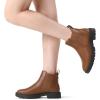image:imageDREAM PAIRS Womens Low Heel Chelsea Ankle Boots Fashion Slip On Elastic Fall Booties ShoesBrownishYellowPu