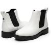 image:imageDREAM PAIRS Womens Low Heel Chelsea Ankle Boots Fashion Slip On Elastic Fall Booties ShoesWhiteBlack