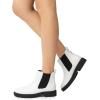 image:imageDREAM PAIRS Womens Low Heel Chelsea Ankle Boots Fashion Slip On Elastic Fall Booties ShoesWhiteBlack