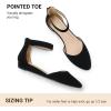 image:imageDREAM PAIRS Womens Low Wedge Pointed Toe Ankle Strap Dress Comfortable Casual Flats ShoesBlackNubuck
