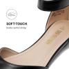 image:imageDREAM PAIRS Womens Low Wedge Pointed Toe Ankle Strap Dress Comfortable Casual Flats ShoesBlackPu
