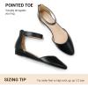 image:imageDREAM PAIRS Womens Low Wedge Pointed Toe Ankle Strap Dress Comfortable Casual Flats ShoesBlackPu