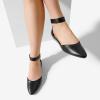 image:imageDREAM PAIRS Womens Low Wedge Pointed Toe Ankle Strap Dress Comfortable Casual Flats ShoesBlackPu
