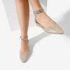 image:imageDREAM PAIRS Womens Low Wedge Pointed Toe Ankle Strap Dress Comfortable Casual Flats ShoesGoldGlitter