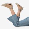 image:imageDREAM PAIRS Womens Low Wedge Pointed Toe Ankle Strap Dress Comfortable Casual Flats ShoesGoldGlitter