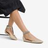 image:imageDREAM PAIRS Womens Low Wedge Pointed Toe Ankle Strap Dress Comfortable Casual Flats ShoesGoldGlitter