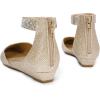 image:imageDREAM PAIRS Womens Low Wedge Pointed Toe Ankle Strap Dress Comfortable Casual Flats ShoesGoldGlitter