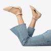 image:imageDREAM PAIRS Womens Low Wedge Pointed Toe Ankle Strap Dress Comfortable Casual Flats ShoesNudeNubuck