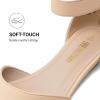 image:imageDREAM PAIRS Womens Low Wedge Pointed Toe Ankle Strap Dress Comfortable Casual Flats ShoesNudeNubuck