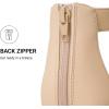 image:imageDREAM PAIRS Womens Low Wedge Pointed Toe Ankle Strap Dress Comfortable Casual Flats ShoesNudeNubuck